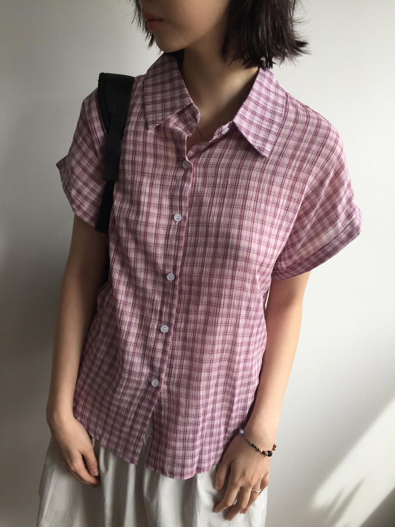 Dolman check shirt (4color)