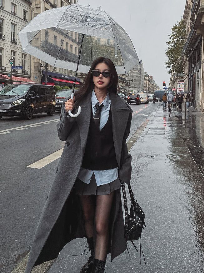 Moi Side Pocket Double Long Coat