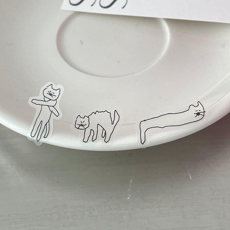 Small Cat Clear Sticker (2 set)