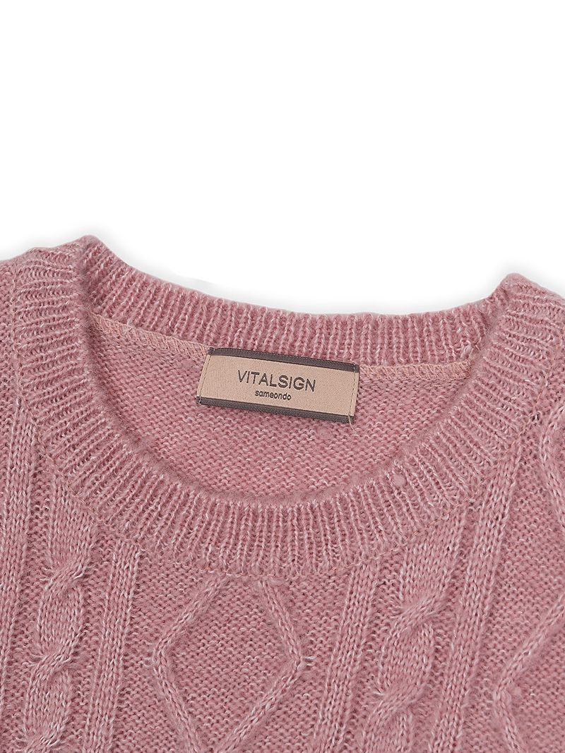 Color Line Twisted Knit (Pink)