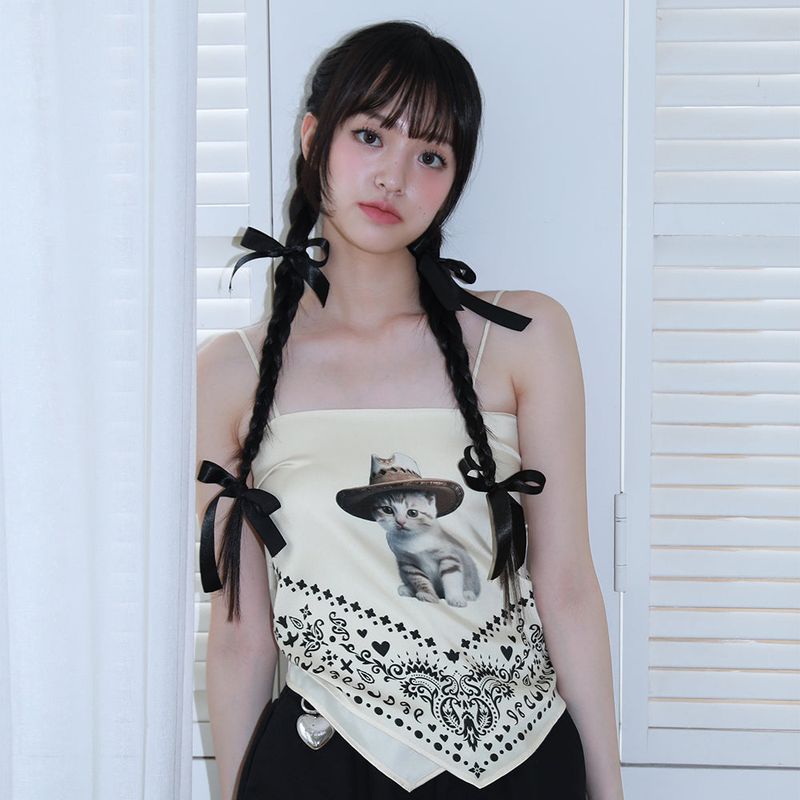 0 2 cowboy cat scarf top