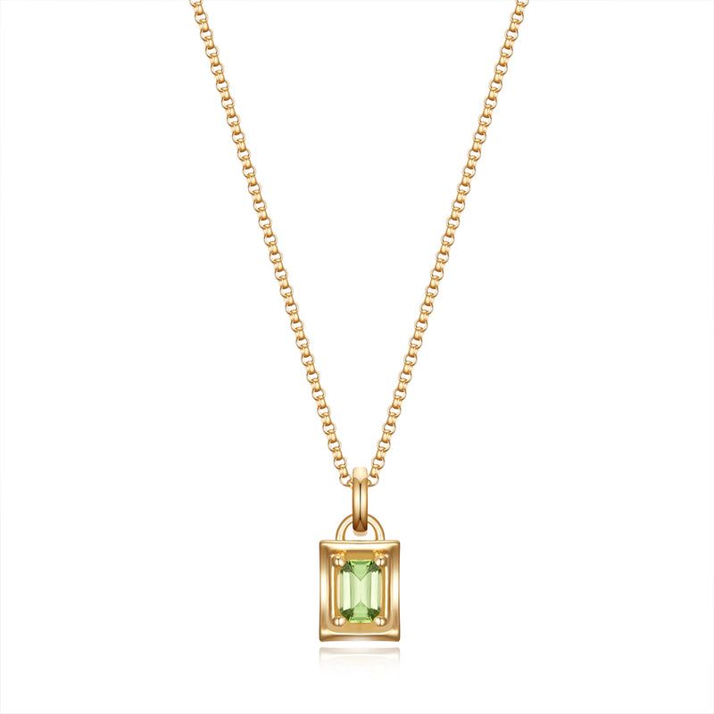 SAND DUNE STONE NECKLACE (PERIDOT) (GOLD)