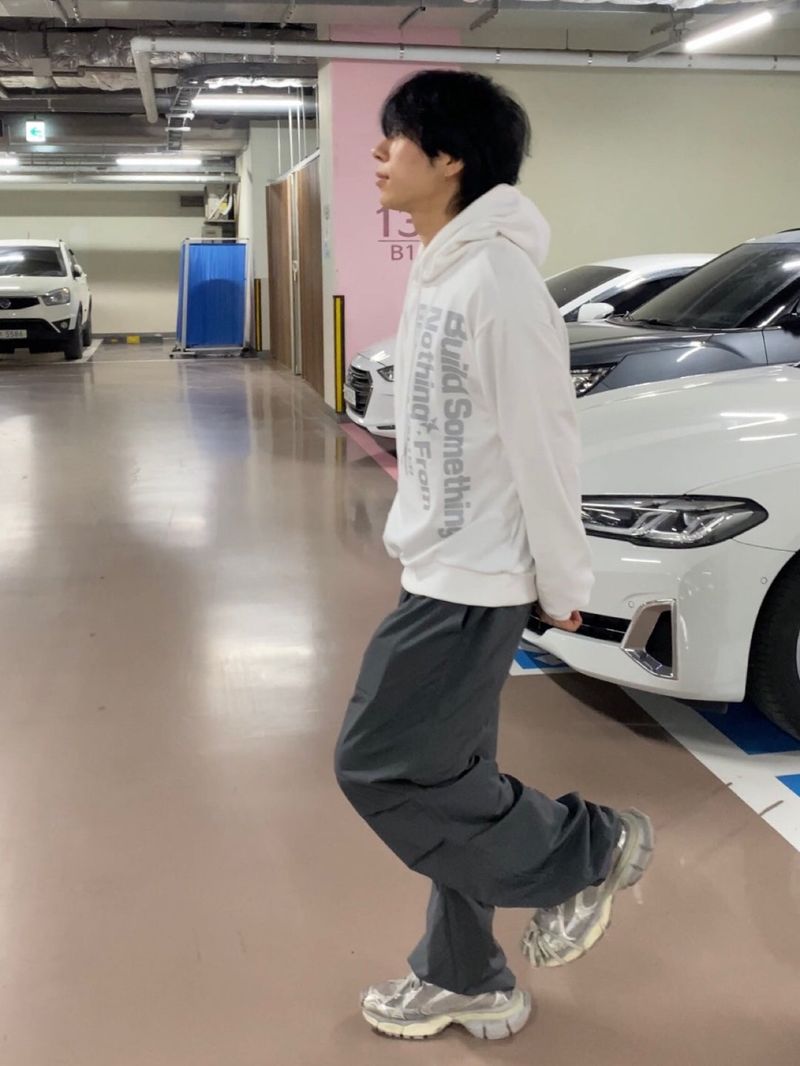 Rap string pintuck nylon pants 2C