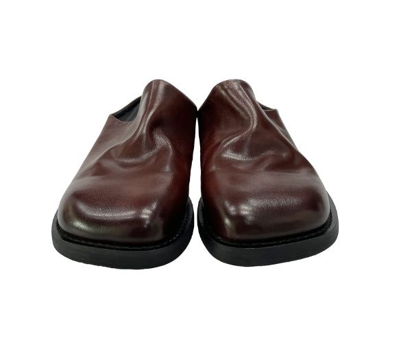 Wrinkle Leather Square Mule