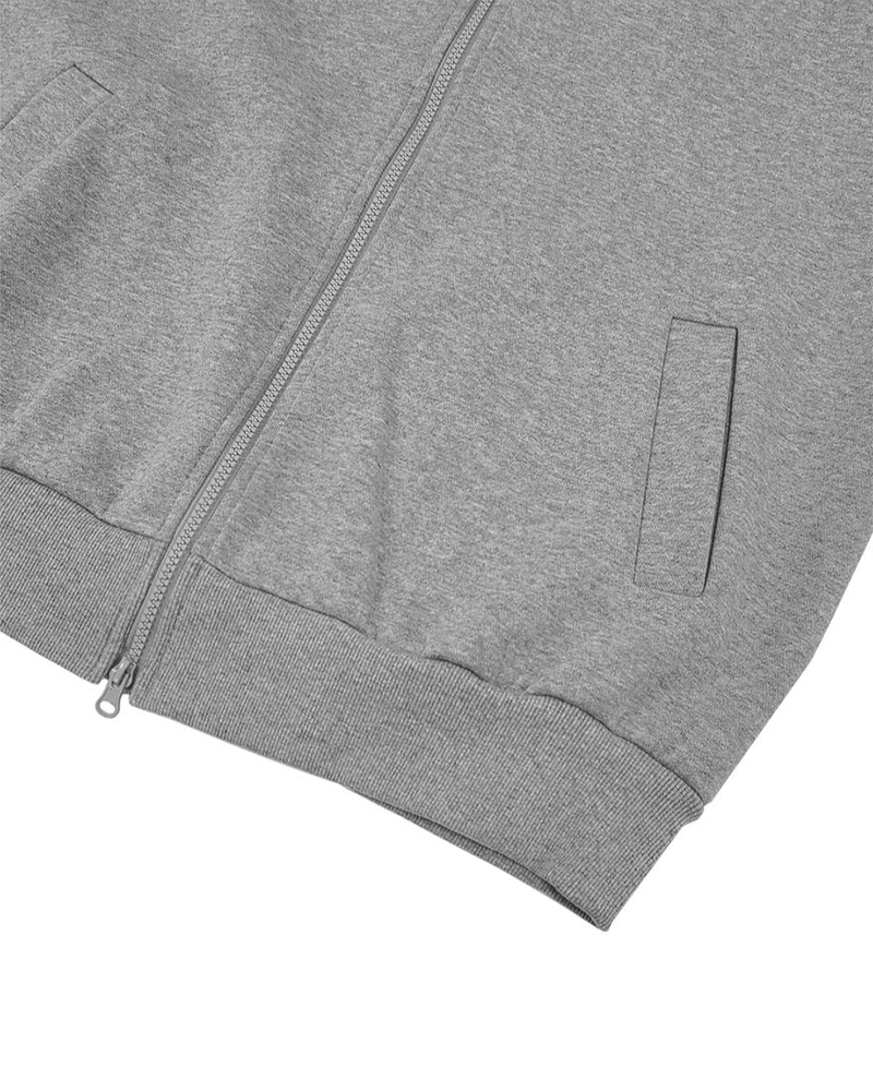 Tei Two-button snap neck boxy fit zip-up jumper
