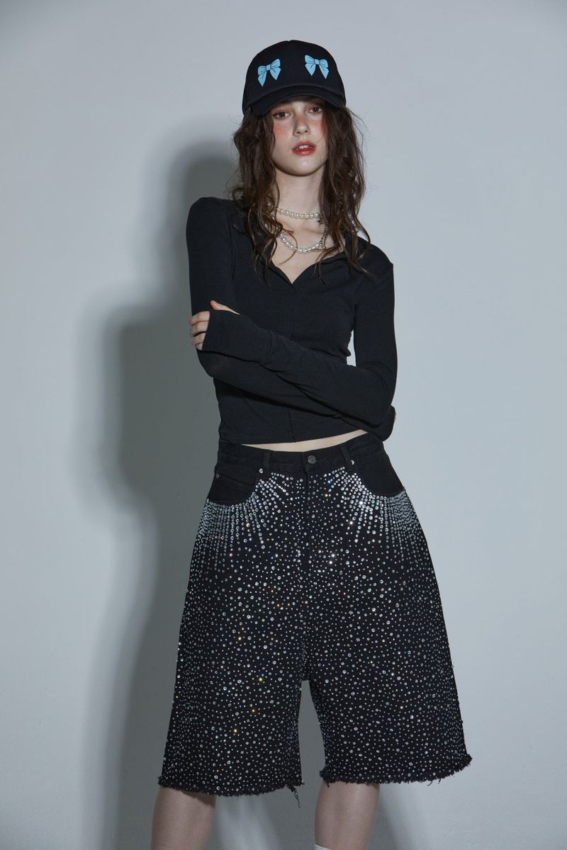 DIA BERMUDA PANTS -BLACK