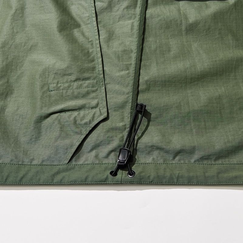 Nylon RIB Pullover Jacket - KHAKI