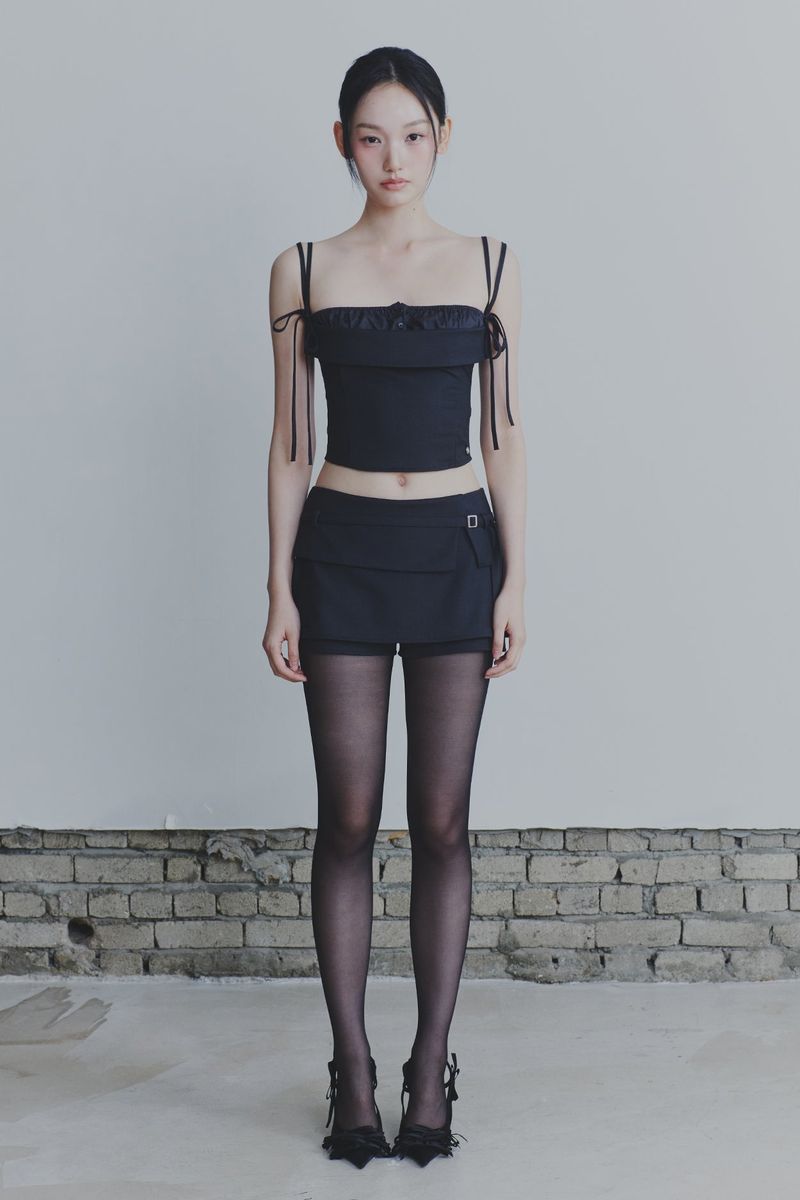 PAIN OR PLEASURE（ペインオアプレジャー）の「HEART BELTED MINI SKIRT charcoal（Skirts）」