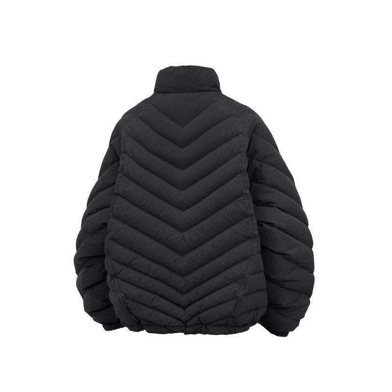 RELABEL Interactive (Black Bone) V-Cut Bone Structure Muscle 90 National Standard Inner/Outer Layered Rib-Knit Down Jacket