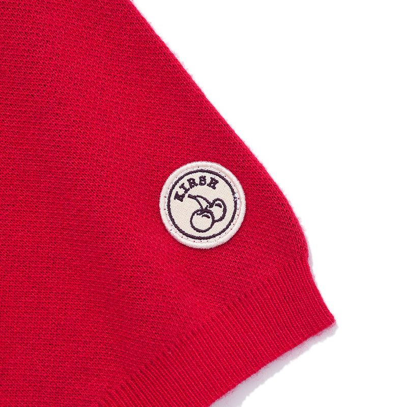 ARGYLE PATTERN SHORT SLEEVE KNIT [RED]