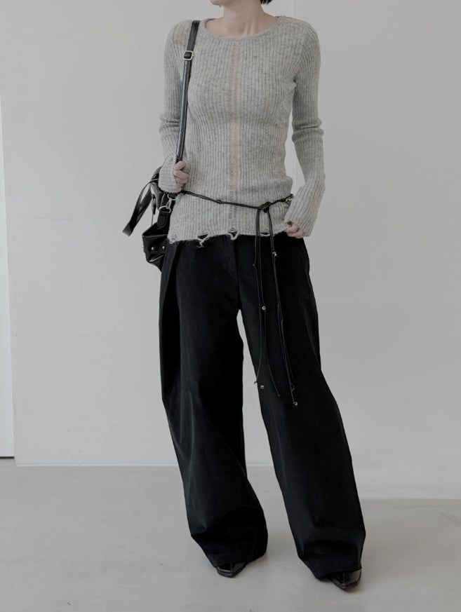 Modern Damage Ribbed Knit