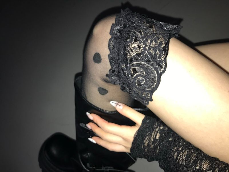 Polkadot lace stoking(2 color)