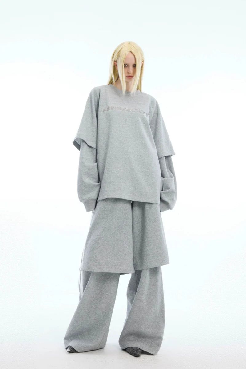 Colorblock Layered Crewneck Sweatshirt
