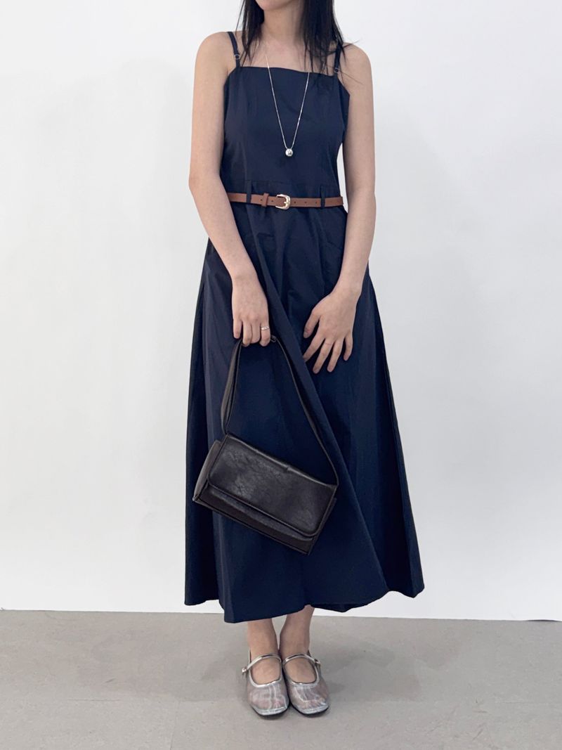 Urbant Sleeveless Belted Flare Long Dress