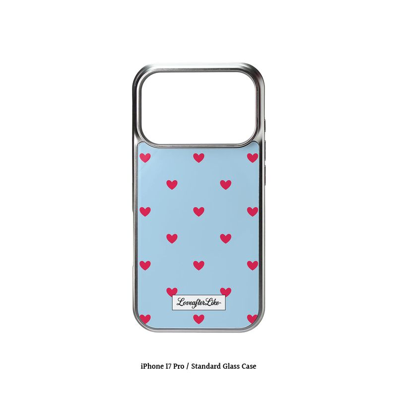 [MADE]blue love dot Standard Glass phonecase
