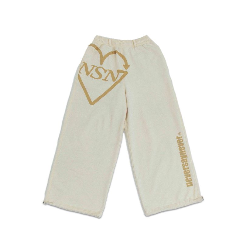 nsn logo sweat pants -ivory-