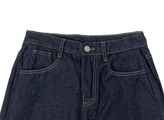 Cosn Side-Pintuck Raw Denim Wide Pants