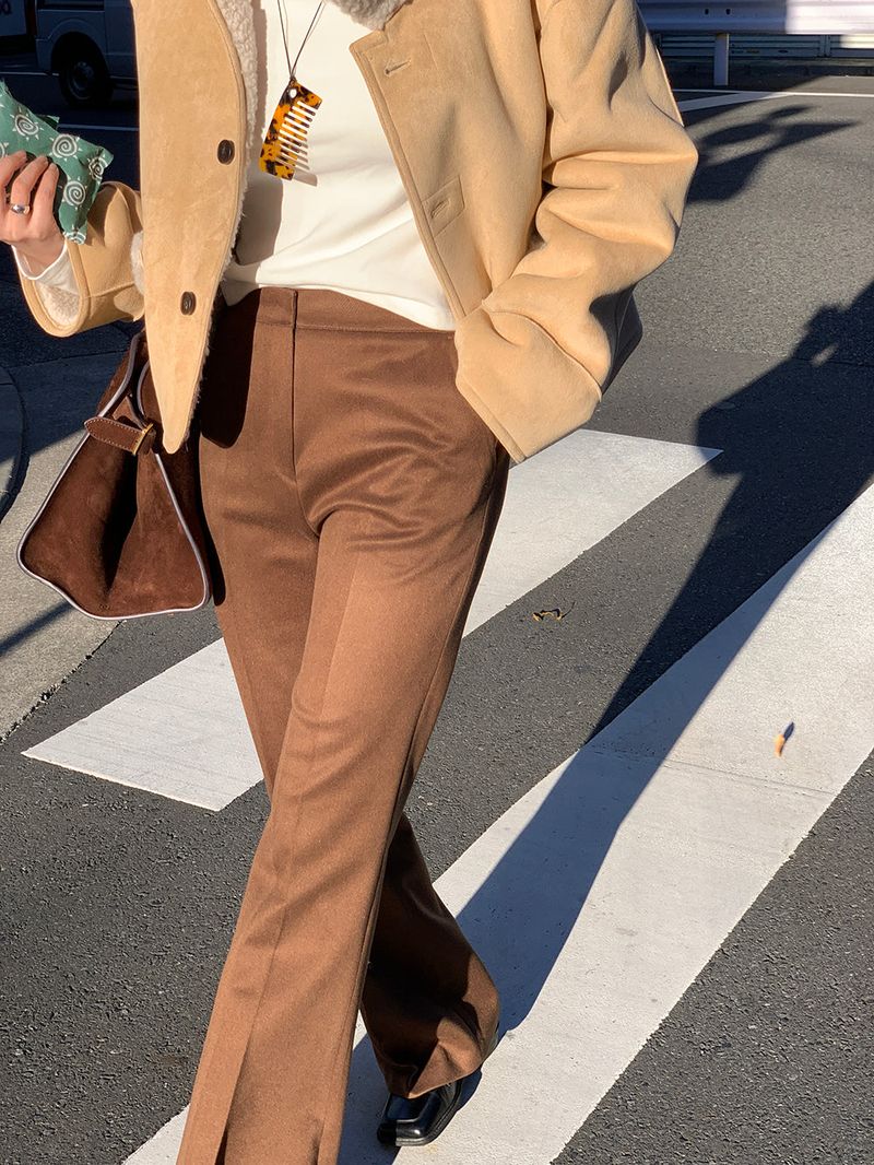 [MADE] [Wool Napping] Winter Warm Long Bootcut Slacks