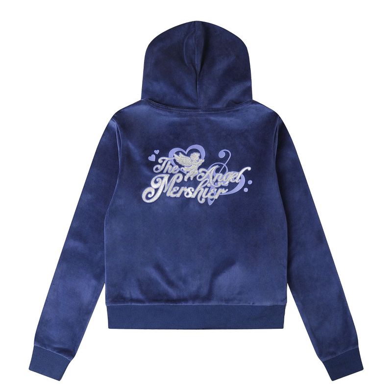 Selene Stud Velour Hoodie ZIp-up