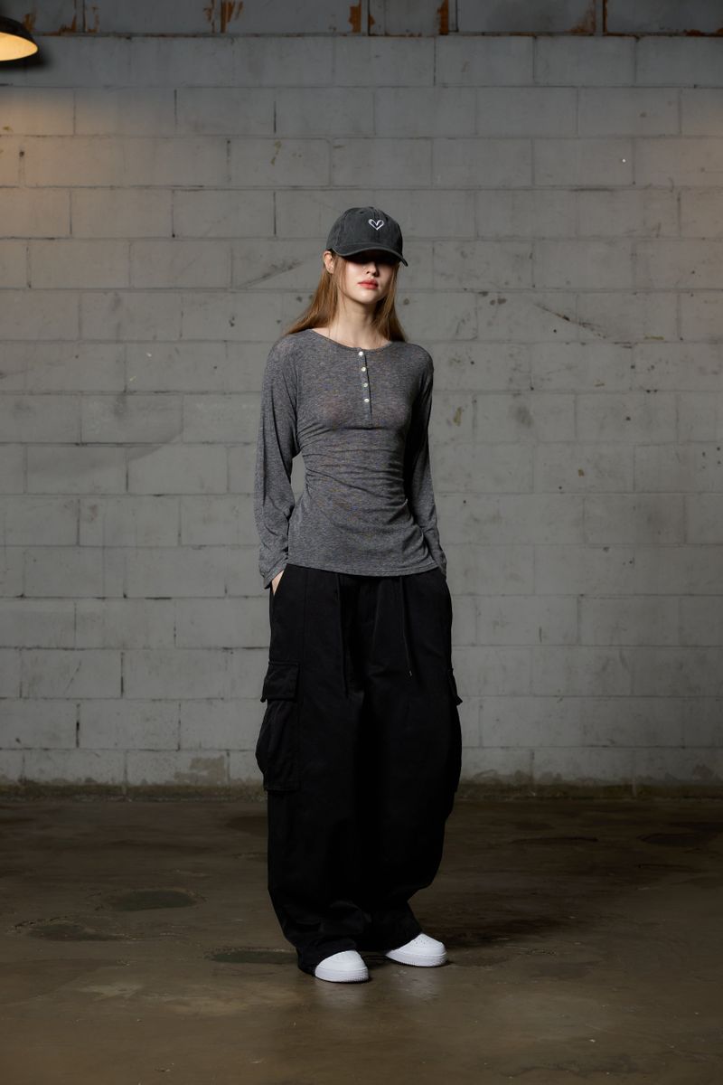 FAIRY WOOL LONG SLEEVE / CHARCOAL