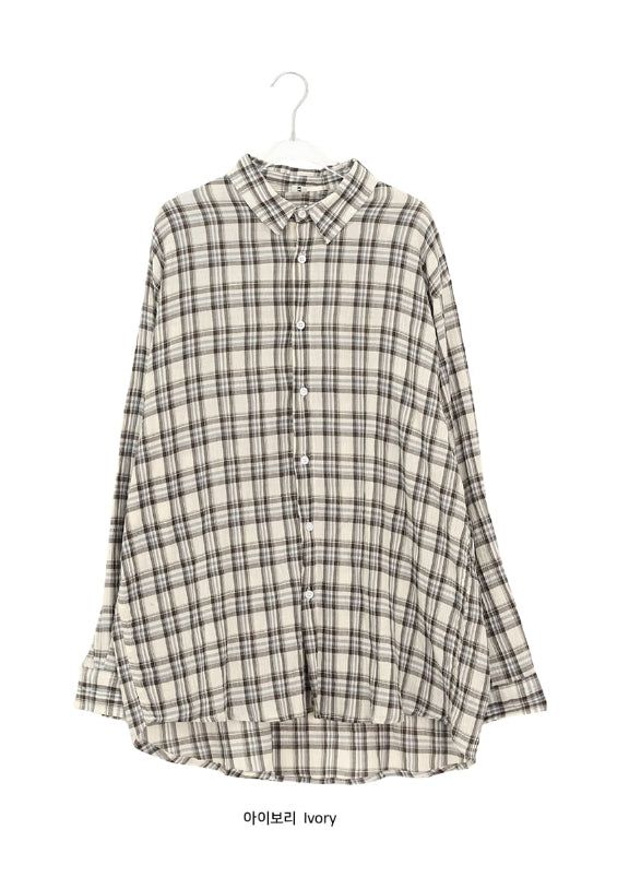 [unisex] Delice Vintage Check Long Sleeve Shirt