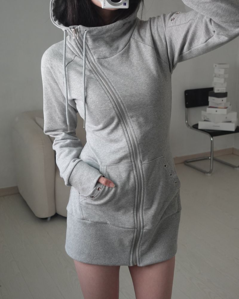 Zip up high neck one piece