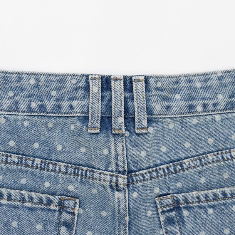 4 PART DESTROYED DOT DENIM PANTS code 21102