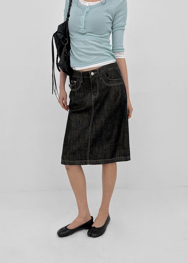 [MADE] Bitum Summer Denim Midi Skirt