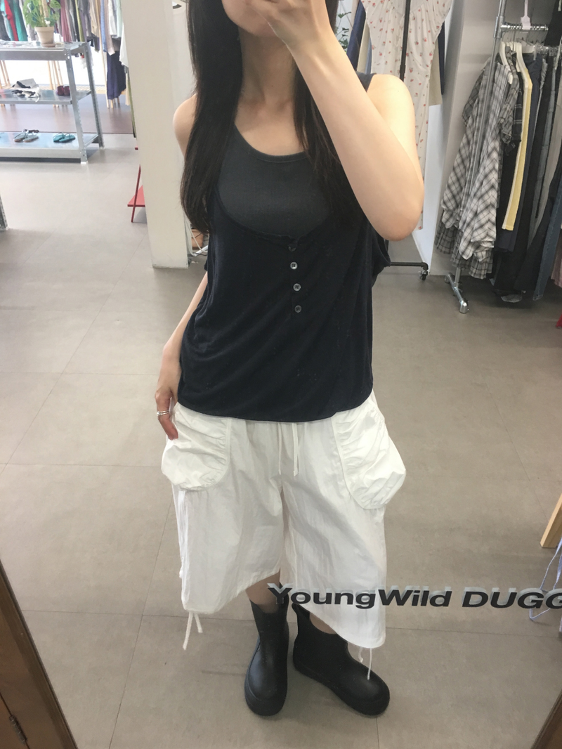 Coined layer sleeveless top (3color)