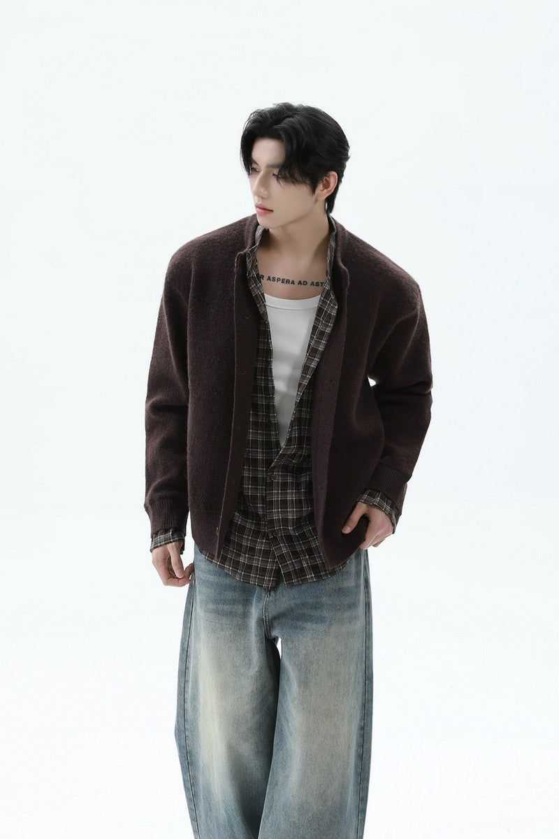 TURNTIDE( ターンタイド)の「Layered Look Plaid Knit Cardigan(Tops)」