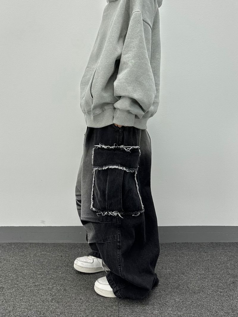 cut-off big pocket denim balloon pt