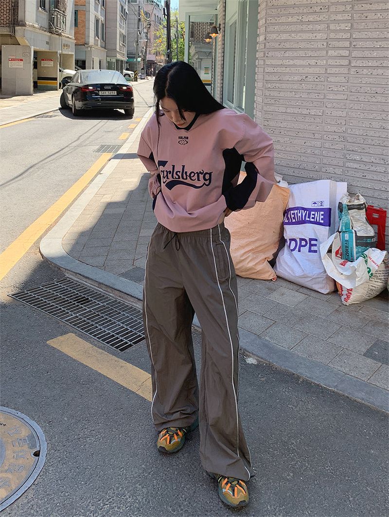 CRISPY PIPING STOPPER PANTS (2COLOR)