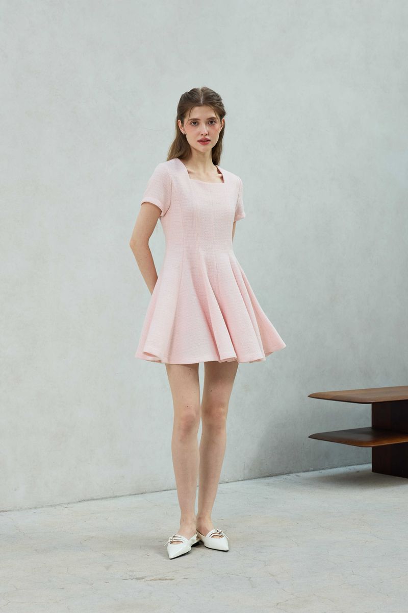 LANI TWEED DRESS / PINK