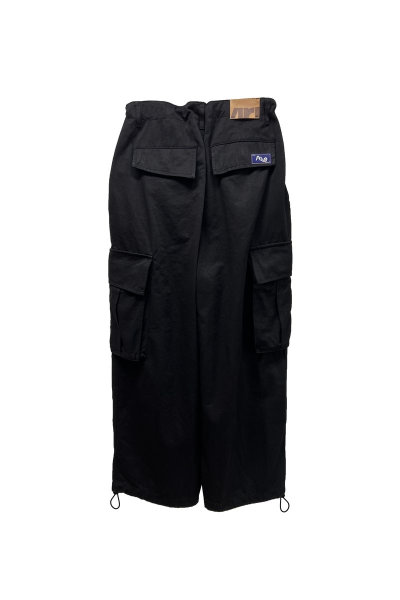 ARO WIDE CAGO PANTS / BLACK