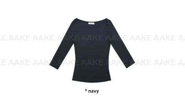 TENCEL BOAT-NECK SLIM TEE