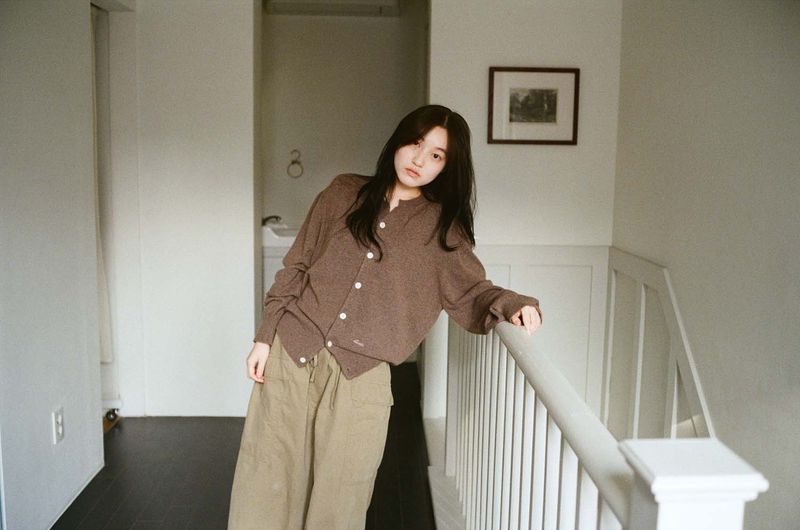 Cash Blend Knit Cardigan (Brown)