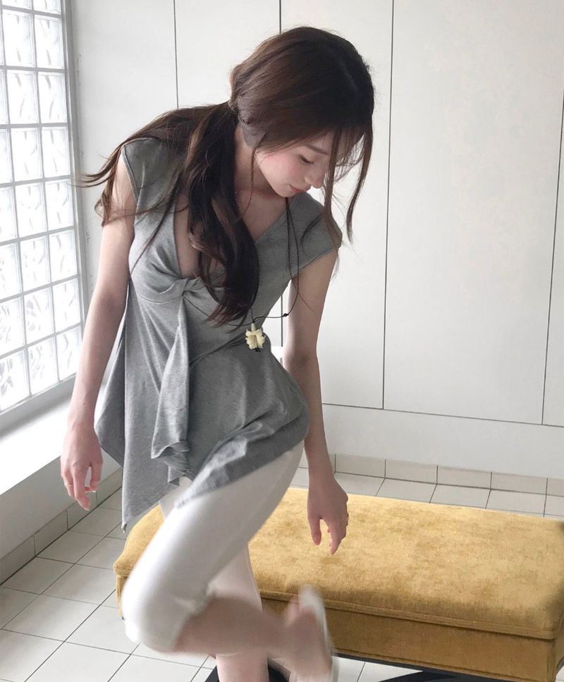 [ volume fit ] muah roll glam long top