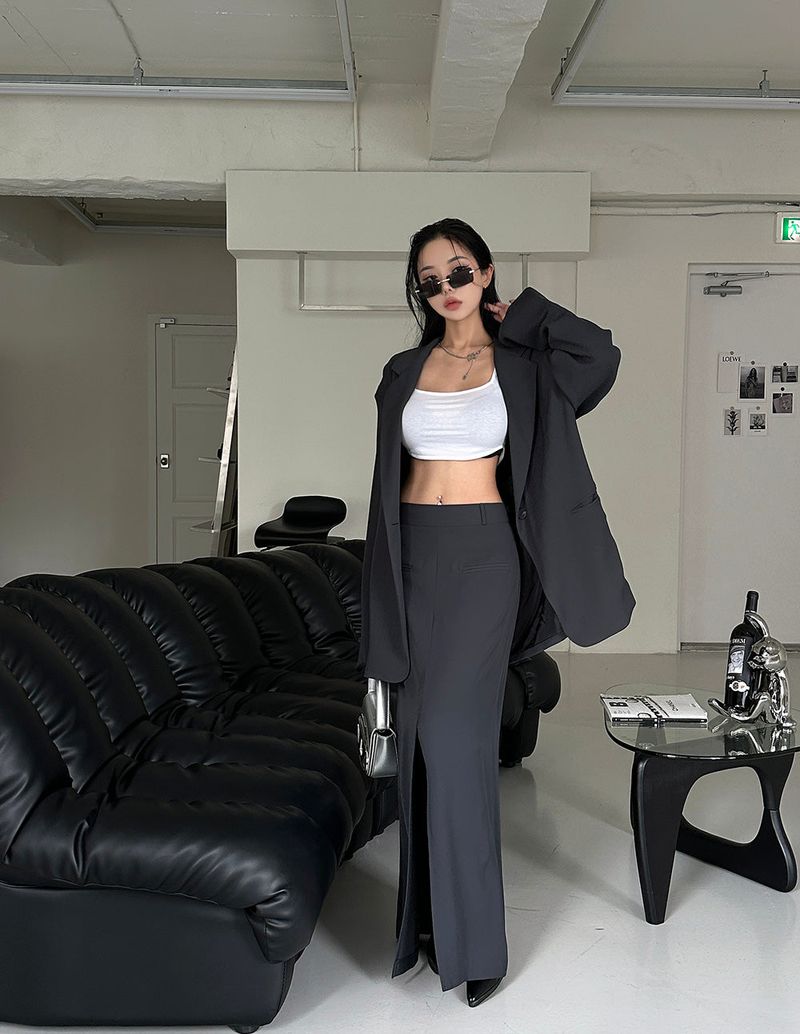 mega deep slit maxi long skirt