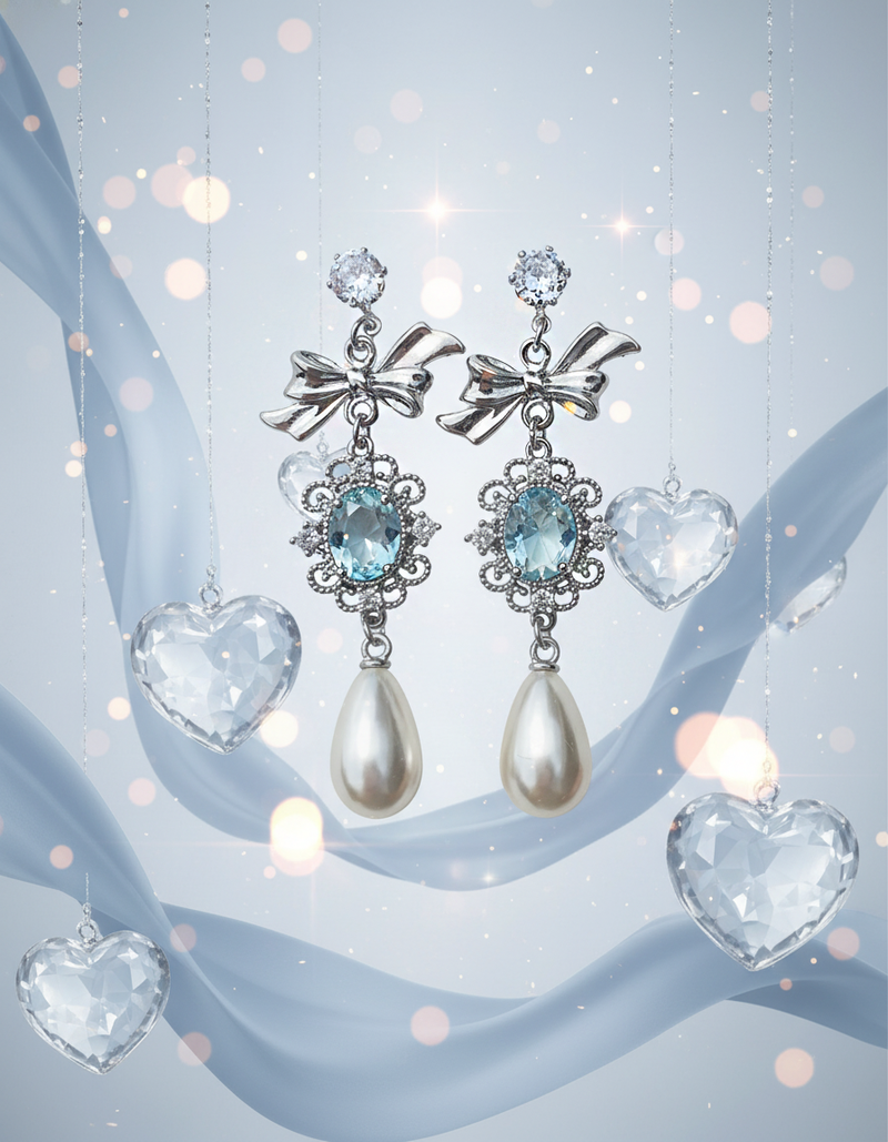 [IVE Wonyoung, Rei Earrings] Aqua Jewel Princess Earring - Fancy Version