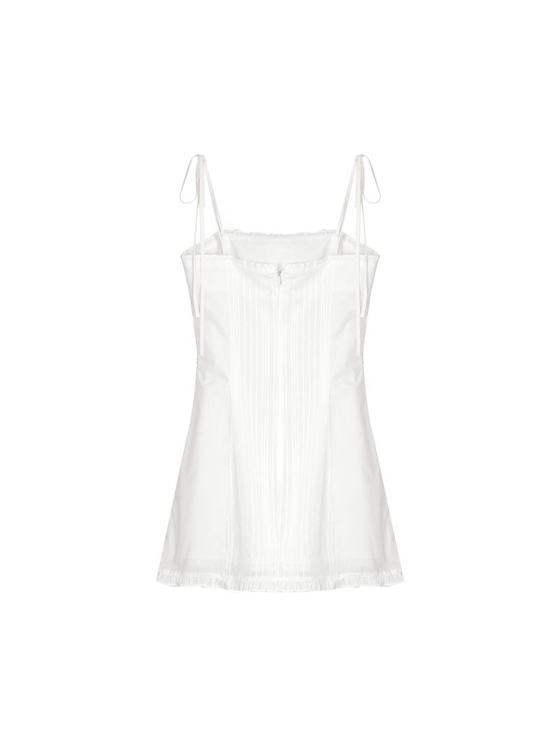 Lace frill mini dress (Ivory)