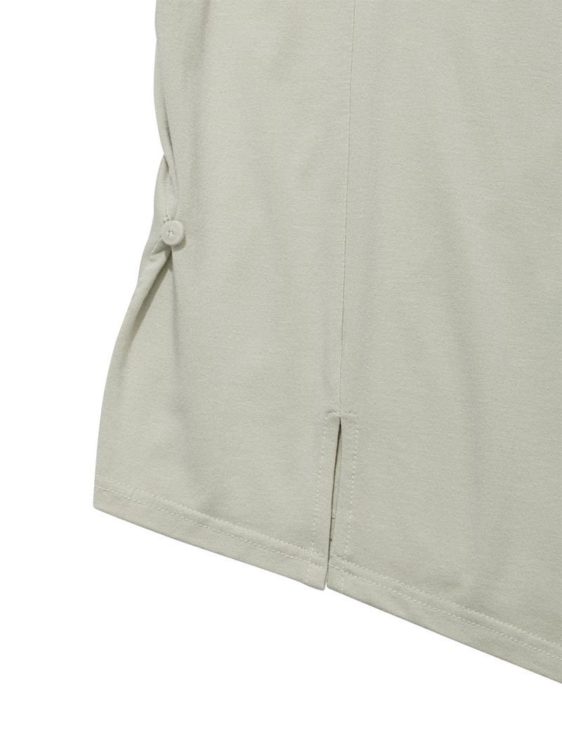 UNBALANCE BUTTON SHOULDER TOP(GREEN)