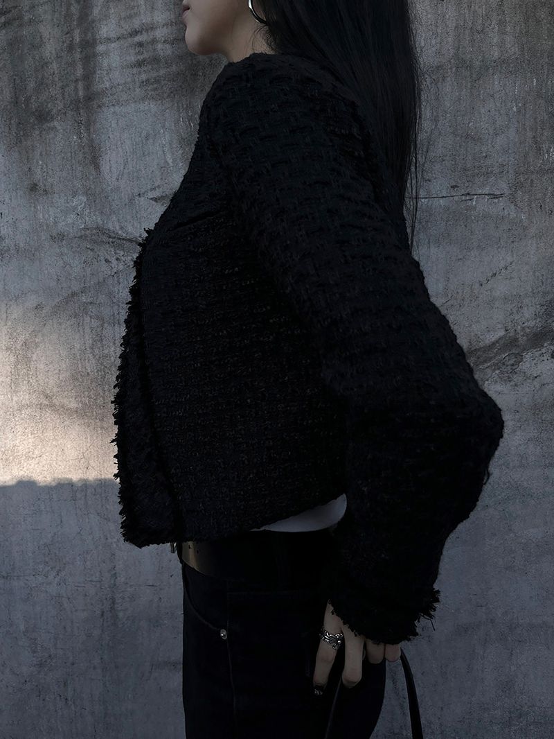 cropped tweed jacket (2color)