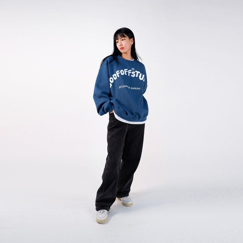GOOFOFF LOGO SWEAT SHIRT - ( Deep blue )