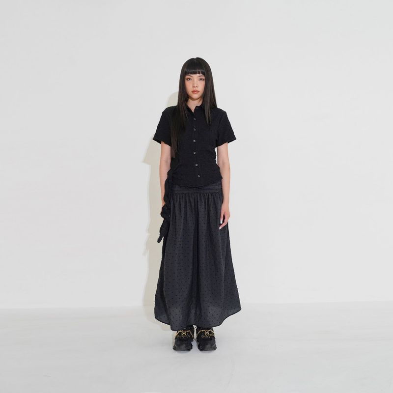 Center drape maxi skirt 001