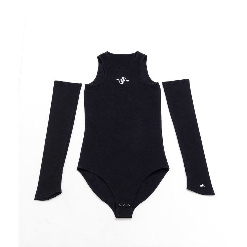 Holter-Ribbed Bodysuit(Black)