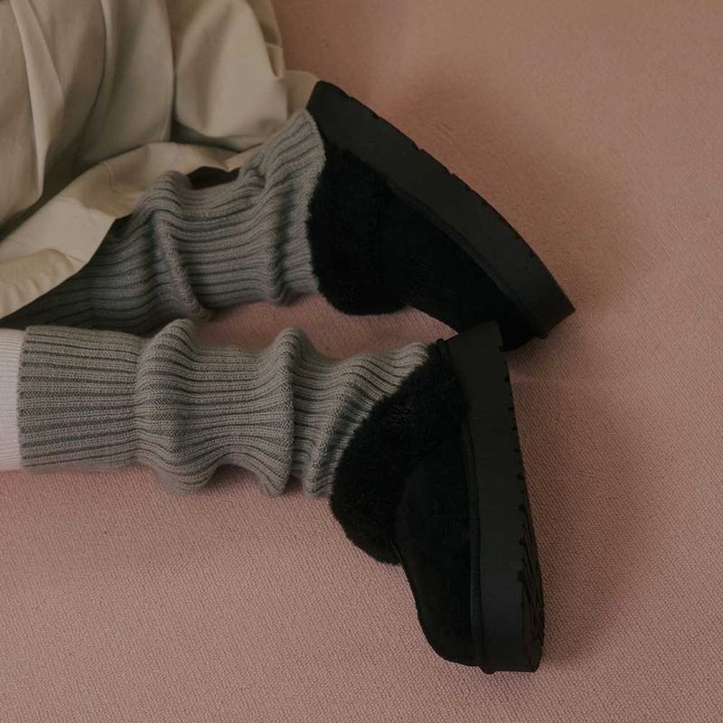 Flatform Fur Slippers - 2Color