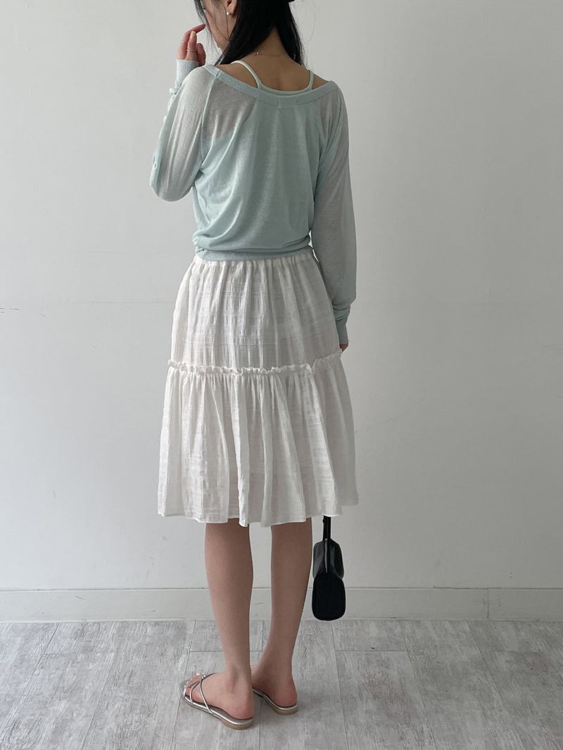 Shiny Flare Midi Skirt