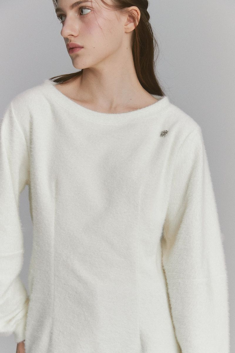 Angora Flare Sweatshirt Ivory