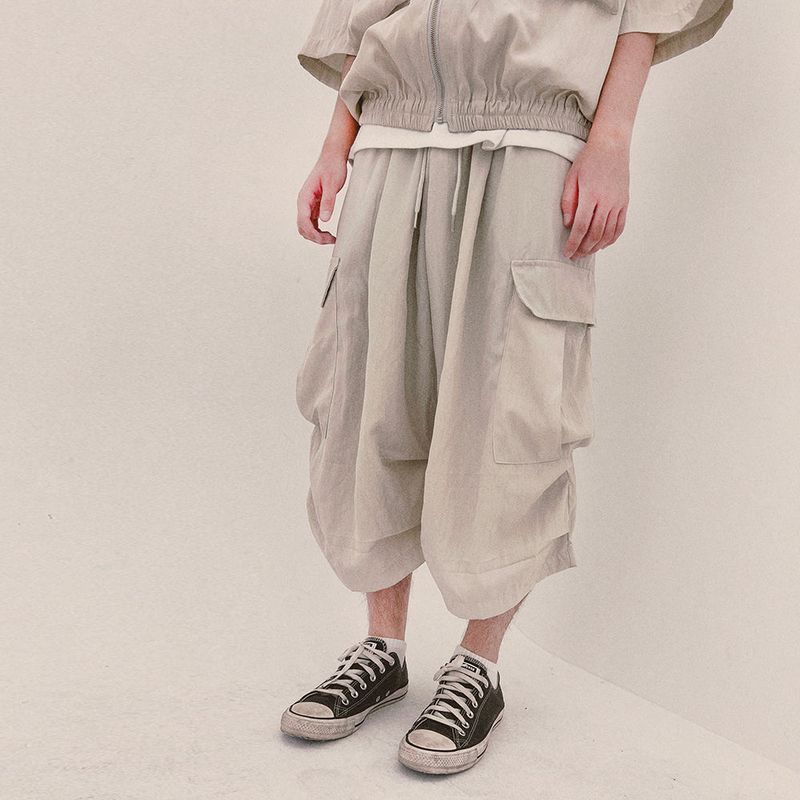 street shape capri shorts_beige