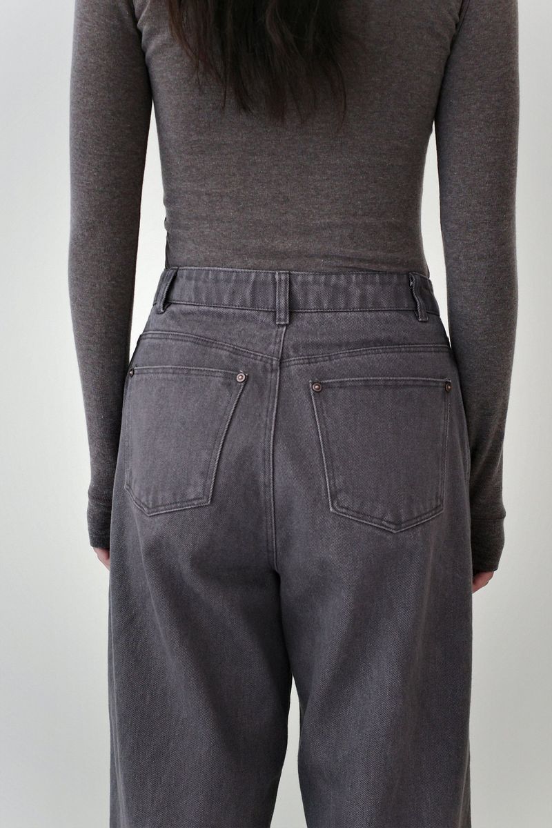 Washed straight leg pants, Ash purple